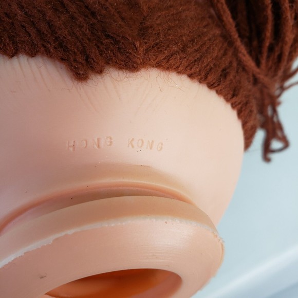 New Lot of 6 Zims Plastic Doll Heads Yarn Hair Dimples Freckles Cabbage Blue Eye - Picture 4 of 5